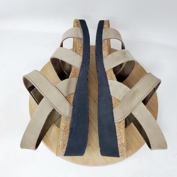 Naot Sandals Womens 39 Kayla Brown Leather Strappy Low Wedge Comfort Shoes - Picture 12 of 14